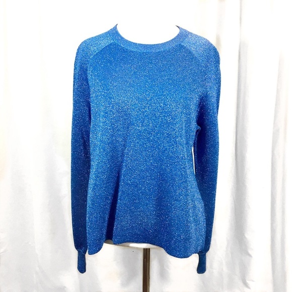 J. Crew Sweaters - J. Crew // Sparkle Side-Slit Sweater Metallic Blue